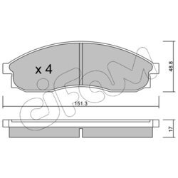 Sada brzdových platničiek kotúčovej brzdy CIFAM 822-740-0
