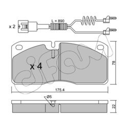 Sada brzdových platničiek kotúčovej brzdy CIFAM 822-269-3K