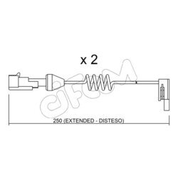 Výstražný kontakt opotrebenia brzdového obloženia CIFAM SU.166K