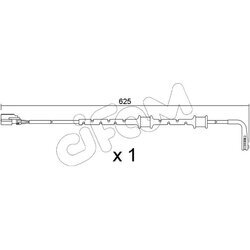 Výstražný kontakt opotrebenia brzdového obloženia CIFAM SU.382
