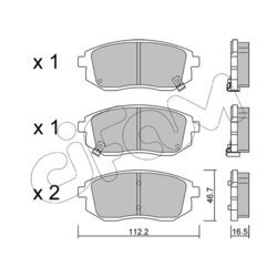 Sada brzdových platničiek kotúčovej brzdy CIFAM 822-1353-0