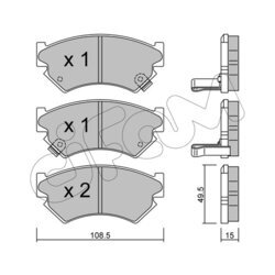 Sada brzdových platničiek kotúčovej brzdy CIFAM 822-411-0