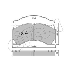 Sada brzdových platničiek kotúčovej brzdy CIFAM 822-603-0