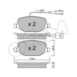 Sada brzdových platničiek kotúčovej brzdy CIFAM 822-704-2