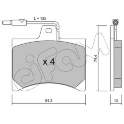 Sada brzdových platničiek kotúčovej brzdy CIFAM 822-025-0