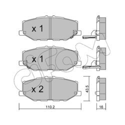 Sada brzdových platničiek kotúčovej brzdy CIFAM 822-1215-0