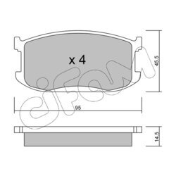 Sada brzdových platničiek kotúčovej brzdy CIFAM 822-467-0 - obr. 1