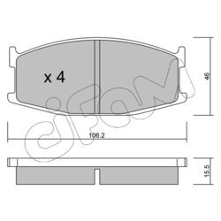 Sada brzdových platničiek kotúčovej brzdy CIFAM 822-468-0 - obr. 1