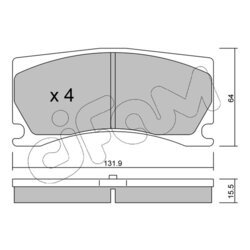 Sada brzdových platničiek kotúčovej brzdy CIFAM 822-1106-0 - obr. 1