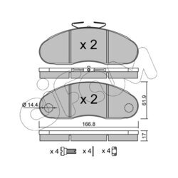Sada brzdových platničiek kotúčovej brzdy CIFAM 822-111-1