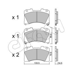Sada brzdových platničiek kotúčovej brzdy CIFAM 822-1288-0 - obr. 1