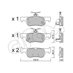 Sada brzdových platničiek kotúčovej brzdy CIFAM 822-1364-0 - obr. 1