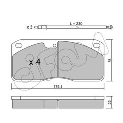 Sada brzdových platničiek kotúčovej brzdy CIFAM 822-270-0K