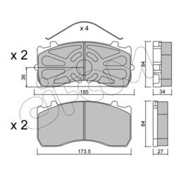 Sada brzdových platničiek kotúčovej brzdy CIFAM 822-583-0