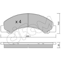 Sada brzdových platničiek kotúčovej brzdy CIFAM 822-620-0
