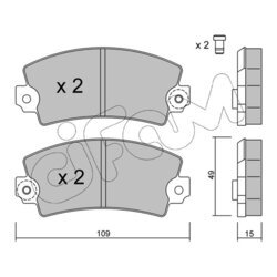 Sada brzdových platničiek kotúčovej brzdy CIFAM 822-005-0