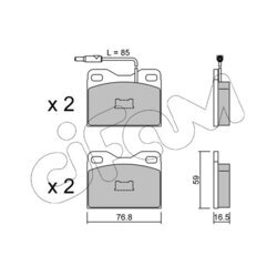 Sada brzdových platničiek kotúčovej brzdy CIFAM 822-015-5
