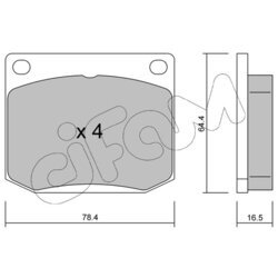 Sada brzdových platničiek kotúčovej brzdy CIFAM 822-018-0