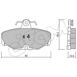 Sada brzdových platničiek kotúčovej brzdy CIFAM 822-095-2