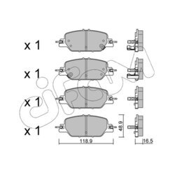 Sada brzdových platničiek kotúčovej brzdy CIFAM 822-1154-0