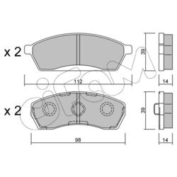 Sada brzdových platničiek kotúčovej brzdy CIFAM 822-410-0