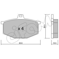Sada brzdových platničiek kotúčovej brzdy CIFAM 822-012-0