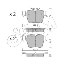 Sada brzdových platničiek kotúčovej brzdy CIFAM 822-1135-0 - obr. 1