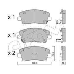 Sada brzdových platničiek kotúčovej brzdy CIFAM 822-1169-0 - obr. 1