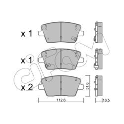 Sada brzdových platničiek kotúčovej brzdy CIFAM 822-1242-0 - obr. 1