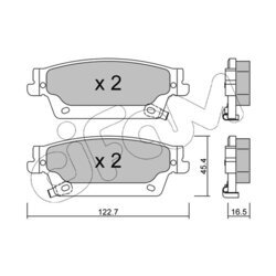 Sada brzdových platničiek kotúčovej brzdy CIFAM 822-701-0