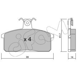 Sada brzdových platničiek kotúčovej brzdy CIFAM 822-026-4