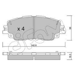 Sada brzdových platničiek kotúčovej brzdy CIFAM 822-1227-0
