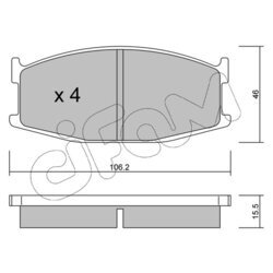 Sada brzdových platničiek kotúčovej brzdy CIFAM 822-468-0