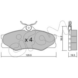 Sada brzdových platničiek kotúčovej brzdy CIFAM 822-636-0