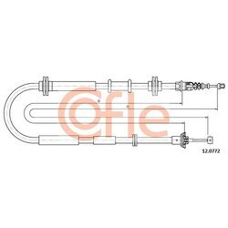 Ťažné lanko parkovacej brzdy COFLE 12.0772