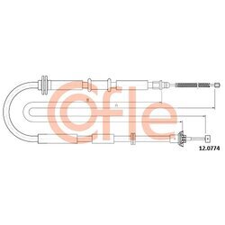 Ťažné lanko parkovacej brzdy COFLE 12.0774