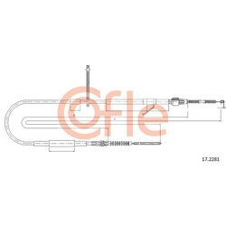 Ťažné lanko parkovacej brzdy COFLE 17.2281