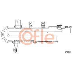 Ťažné lanko parkovacej brzdy COFLE 17.2560