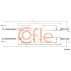 Ťažné lanko parkovacej brzdy COFLE 92.11.6769