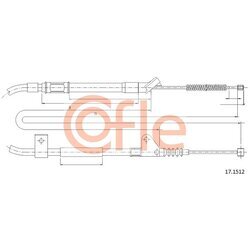 Ťažné lanko parkovacej brzdy COFLE 17.1512