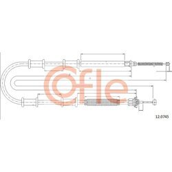 Ťažné lanko parkovacej brzdy COFLE 92.12.0745