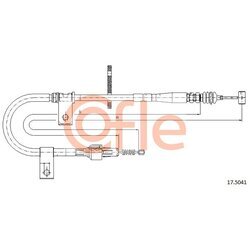 Ťažné lanko parkovacej brzdy COFLE 92.17.5041