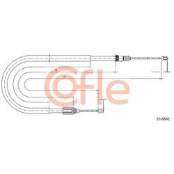 Ťažné lanko parkovacej brzdy COFLE 92.10.6681