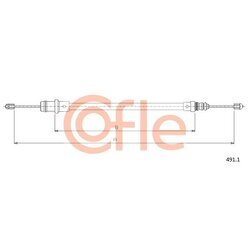 Ťažné lanko parkovacej brzdy COFLE 92.491.1