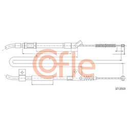 Ťažné lanko parkovacej brzdy COFLE 17.1513