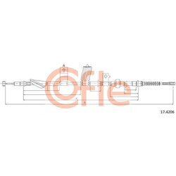Ťažné lanko parkovacej brzdy COFLE 17.4206