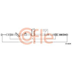 Ťažné lanko parkovacej brzdy COFLE 17.4224