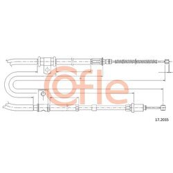 Ťažné lanko parkovacej brzdy COFLE 92.17.2035