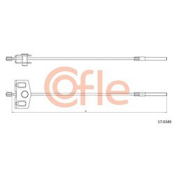 Ťažné lanko parkovacej brzdy COFLE 17.0349