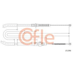 Ťažné lanko parkovacej brzdy COFLE 17.2705